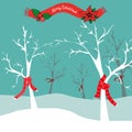 Winter trees in christms time, Vector illustration Royalty Free Stock Photo