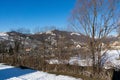 Beautiful winter landscape in a village Royalty Free Stock Photo