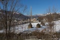 Beautiful winter landscape in a village Royalty Free Stock Photo