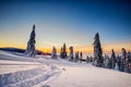 Winter trekking Beskidy mountains Rysianka