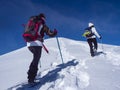 Winter trekking scene in the Italian alps Royalty Free Stock Photo