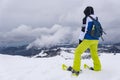 Winter trekking scene in the Italian alps of Valsassina Royalty Free Stock Photo