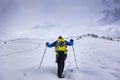 Winter trekking scene in the Italian alps of Valsassina Royalty Free Stock Photo