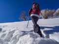 Winter trekking scene in the Italian alps Royalty Free Stock Photo