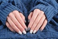 Winter trend knit manicure