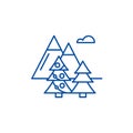 Winter trip line icon concept. Winter trip flat vector symbol, sign, outline illustration.