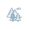 Winter trip line icon concept. Winter trip flat vector symbol, sign, outline illustration.