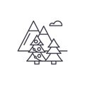 Winter trip line icon concept. Winter trip vector linear illustration, symbol, sign