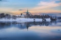 River Nidelva in the Norwegian city Trondheim Royalty Free Stock Photo