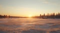 Winter Sunrise In Frozen Wild: Charming Rural Scenes In Uhd