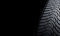 winter tyre detail on black Royalty Free Stock Photo