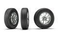 winter tyres on a white background
