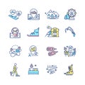 Winter vacations RGB color icons set Royalty Free Stock Photo