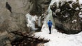 Winter in Velky sokol gorge , Slovensky raj National park , Slovakia