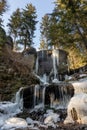 Winter at Varsag waterfall, Harghita county, Romania Royalty Free Stock Photo