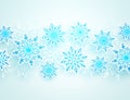 Winter vector background with falling snowflakes of different shapes Royalty Free Stock Photo