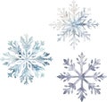 Winter vector Christmas and New Year`s decor. Brilliant snowflakes.