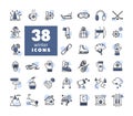 Winter vector isolated icon set. Wintertime
