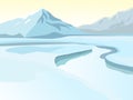 Winter vector landscape. Mountain landscape
