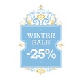 Winter vector sale -25% discount banner.