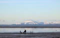 Winter view across Morecambe Bay to Black Coombe Royalty Free Stock Photo
