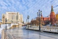 Winter view of the Alexander park in Moscow, Russia