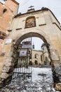 Winter view on All Saints Cathedral and Benedictine Monastery in Lviv old town, Ukraine Royalty Free Stock Photo