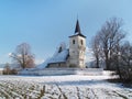 Winter view of All Saints church in Ludrova