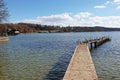 Wooden jetty on Ammersee lake