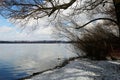 Winter view of Ammersee Bavarian lake shore