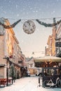 Bars and restaurants in the famous Korte Putstraat street in the city center of Den Bosch, The Netherlands Royalty Free Stock Photo