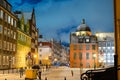 winter. view of Basilica of St. Mary at night. Gdansk, Poland Royalty Free Stock Photo