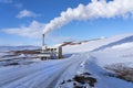 Winter view of Bjarnarflag Geothermal Power Station, near Krafla volcano, Iceland Royalty Free Stock Photo