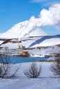 Winter view of Bjarnarflag Geothermal Power Station, near Krafla volcano, Iceland Royalty Free Stock Photo