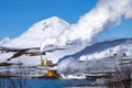 Winter view of Bjarnarflag Geothermal Power Station, near Krafla volcano, Iceland Royalty Free Stock Photo