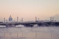 Winter view of the Blagoveschensky bridge, St. Petersburg, Russia Royalty Free Stock Photo