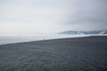 Winter view from Chersky stone over lake Baikal and the Angara river Royalty Free Stock Photo