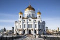 Winter view on Christ the Savior Cathedral Moscow Royalty Free Stock Photo