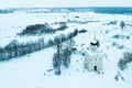 Winter view of Church of the Intercession on the Nerl in Bogolubovo Royalty Free Stock Photo