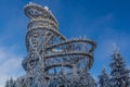 Winter view of Dolni Morava Sky walk, Czech Royalty Free Stock Photo