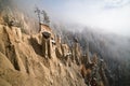 Winter view of the Earth Pyramids of Perca