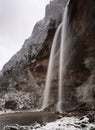 Winter view of Emerald Falls in Zion Canyon