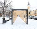 Winter view of Eroilor Avenue, Cluj-Napoca Royalty Free Stock Photo