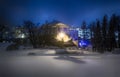View of evening or night Cameron Gallery in Catherine park. Tsarskoye Selo Pushkin, St.Petersburg, Russia Royalty Free Stock Photo