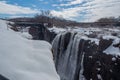 Winter view of The Great Falls of the Passaic River in Paterson, NJ , United States Royalty Free Stock Photo