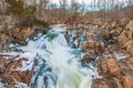 Winter view of Great Falls of the Potomac River.Maryland.USA Royalty Free Stock Photo