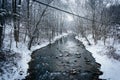 Winter view of Gunpowder Falls in rural Baltimore County, Maryland.