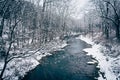 Winter view of Gunpowder Falls in rural Baltimore County, Maryland.