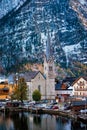 Winter View of Hallstatt, UNESCO world culture heritage site. Alps, Austria