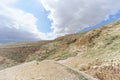 Winter view of the hills in the Judean Desert near Bethlehem. Israel. Royalty Free Stock Photo